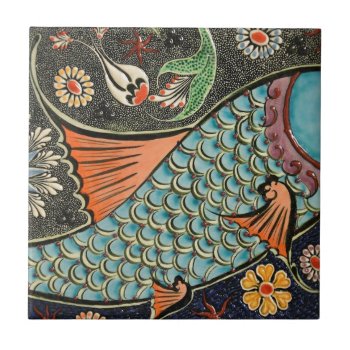 Mosaic Fish Fash Ceramic Tile by jabcreations at Zazzle