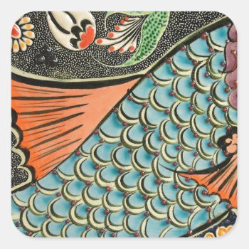 Mosaic Fish Fash Square Sticker by jabcreations at Zazzle