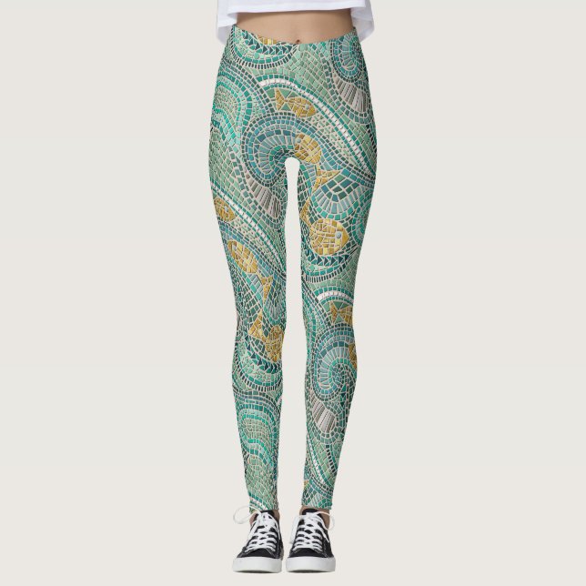 mosaic fish mint leggings (Front)