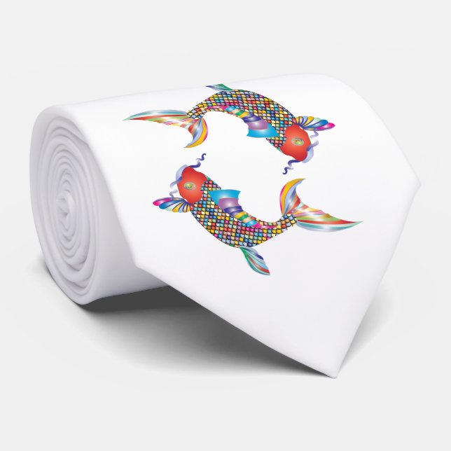 Mosaic Fish  Neck Tie (Rolled)