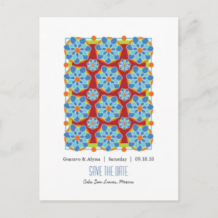 Mosaic Floral Save the Date Postcards