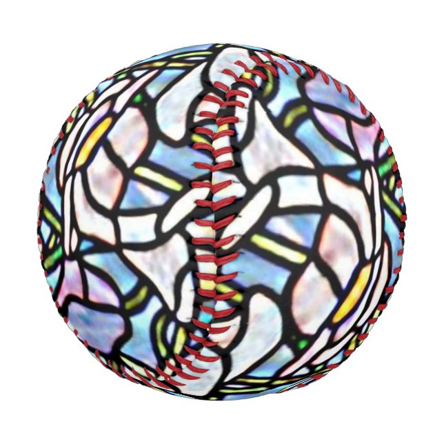 Mosaic Floral Tiles Baseball (Angled)