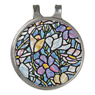 Mosaic Floral Tiles Golf Hat Clip