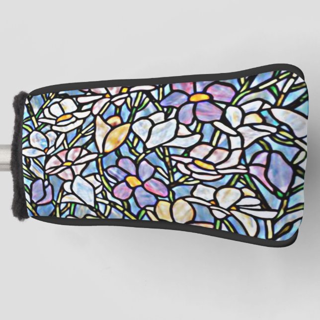 Mosaic Floral Tiles Golf Head Cover (Front)