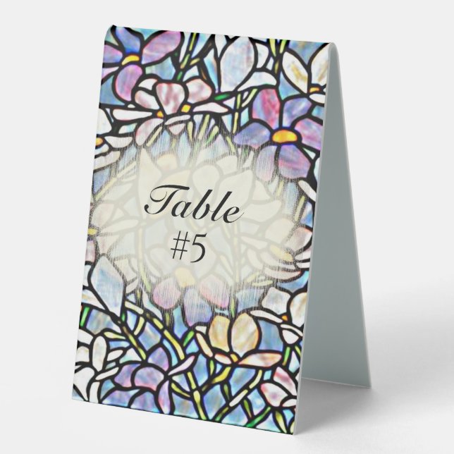 Mosaic Floral Tiles Table Tent (Front)