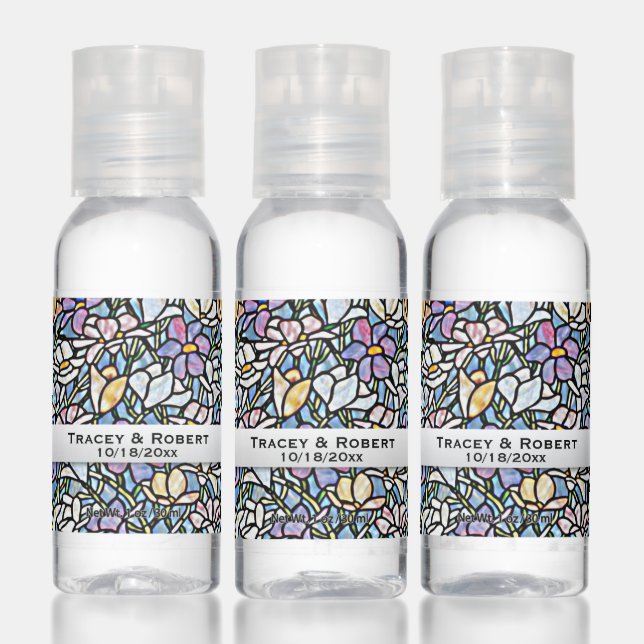 Mosaic Floral Wedding Hand Sanitizer (Set)