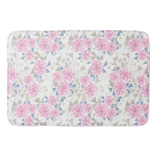 Mosaic, flowers bath mat