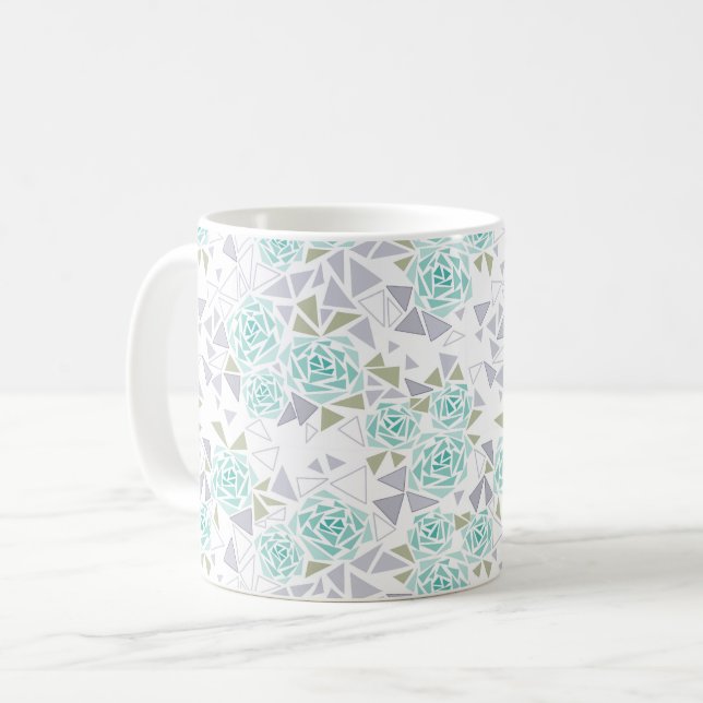 Mosaic, flowers coffee mug (Front Left)