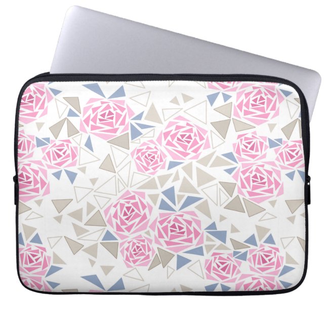 Mosaic, flowers laptop sleeve (Front)