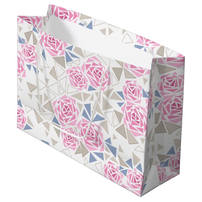 Mosaic, flowers large gift bag (Front Angled)