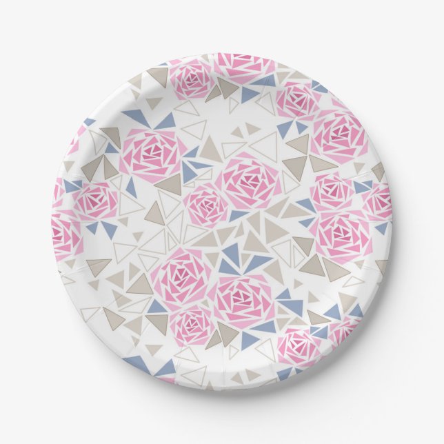 Mosaic, flowers paper plates (Front)
