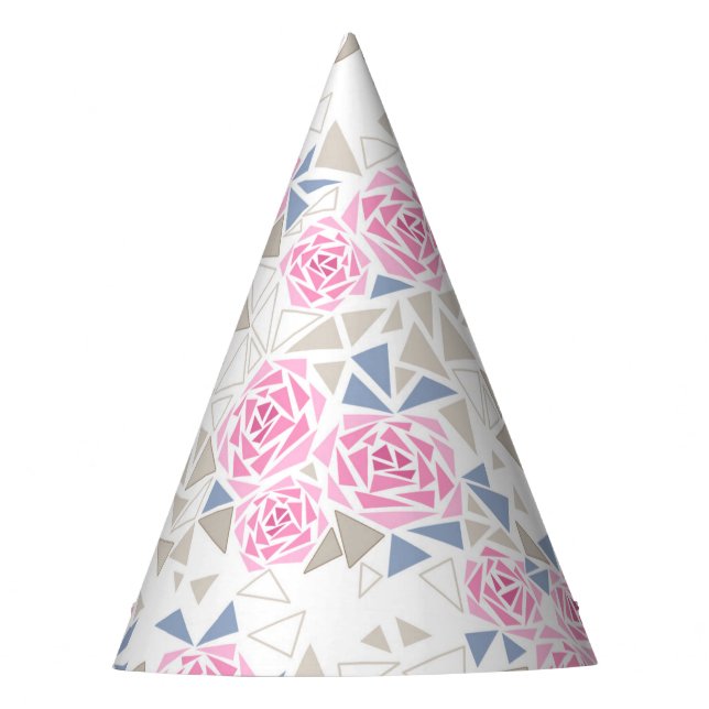 Mosaic, flowers party hat (Front)