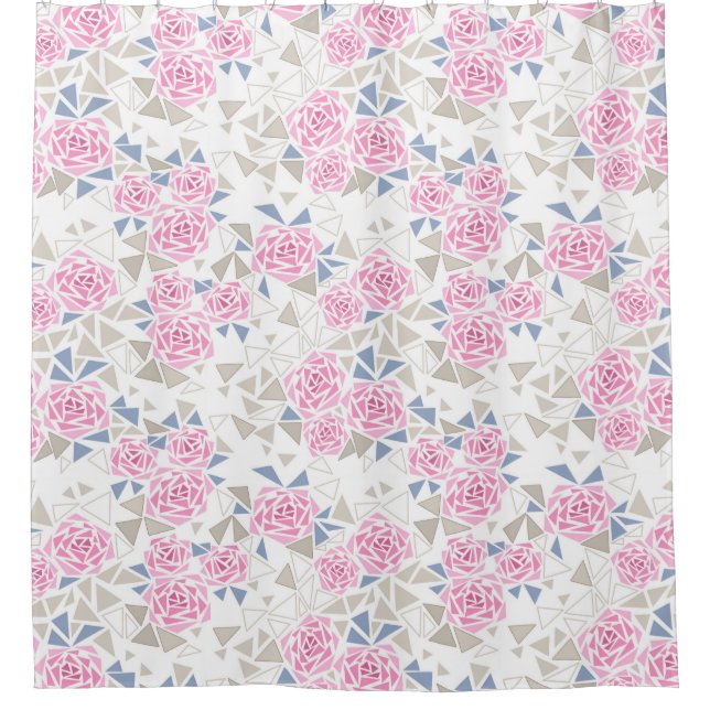 Mosaic, flowers shower curtain (Front)