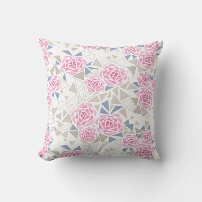 Mosaic  , flowers throw pillow (Front)