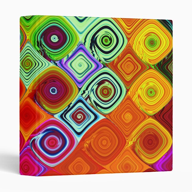 Mosaic Fractal Art 3 Ring Binder (Front/Spine)