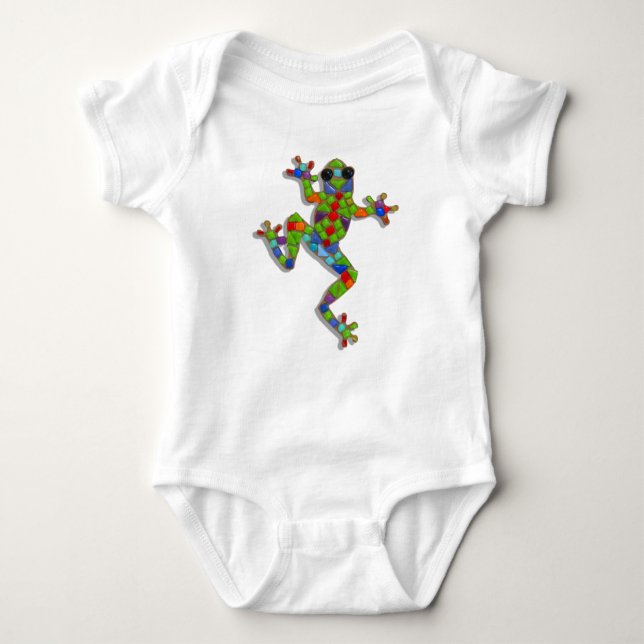 Mosaic Frog Baby Bodysuit (Front)