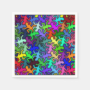 Mosaic Geckos Pattern - colored Paper Napkins