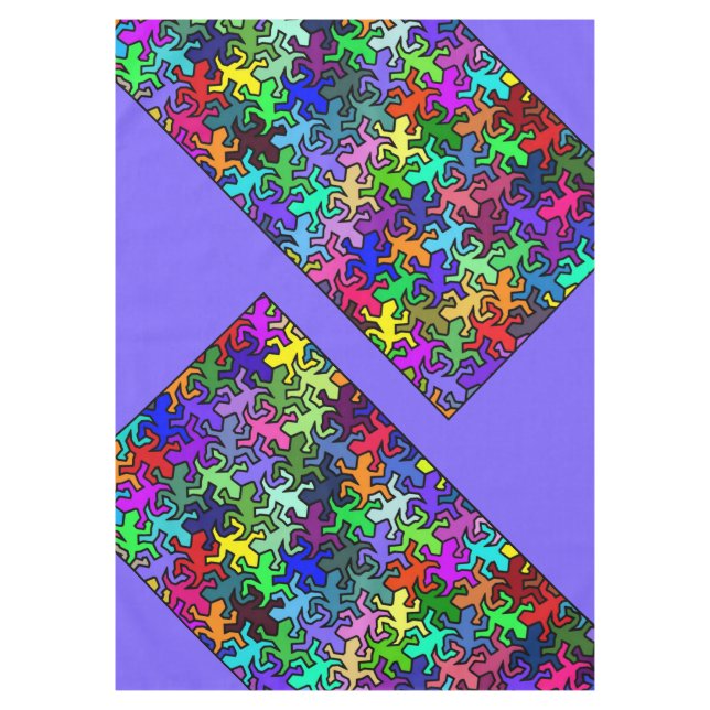 Mosaic Geckos Pattern - colored Tablecloth (Front)