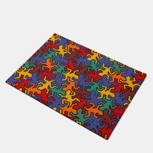 Mosaic Geckos Pattern - earth colored Doormat