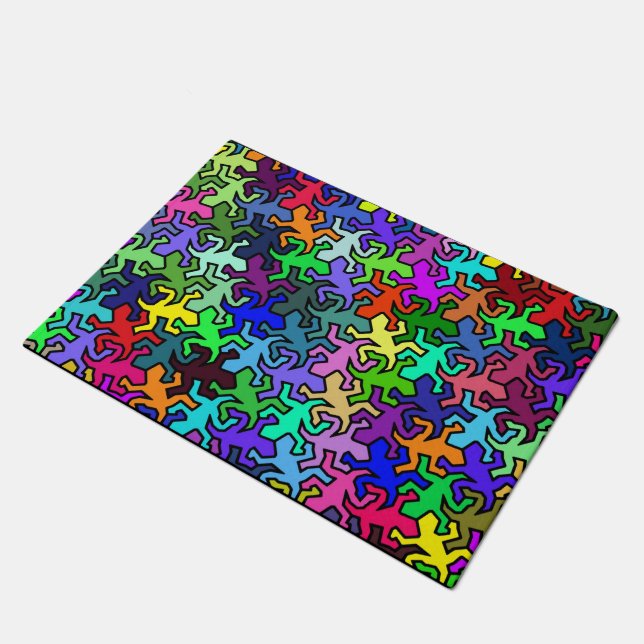Mosaic Geckos Pattern - multi colored Doormat (Angled)