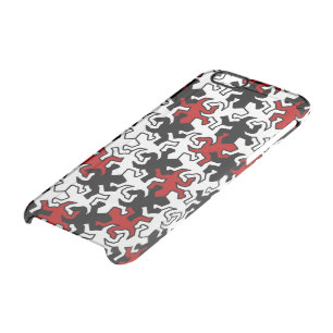 Mosaic Geckos Pattern - red black white Clear iPhone 6/6S Case