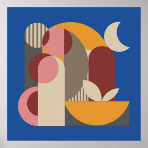 Mosaic Geometric Abstract Mural Modern Art Poster