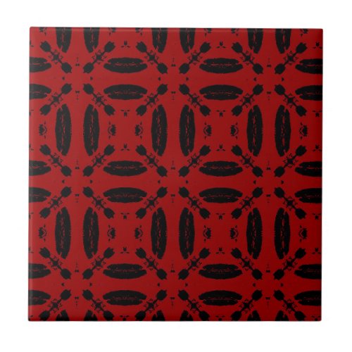 Mosaic geometric decor blood red black kitty voice ceramic tile