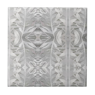 Mosaic geometric silver leaf pattern ceramic tile