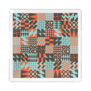 Mosaic geometric tiles, seamless elegant pattern. acrylic tray