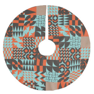 Mosaic geometric tiles, seamless elegant pattern. brushed polyester tree skirt