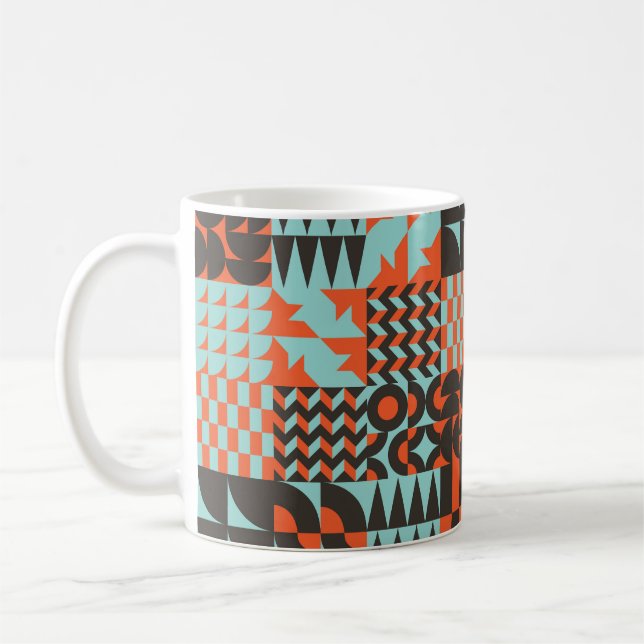 Mosaic geometric tiles, seamless elegant pattern. coffee mug (Left)