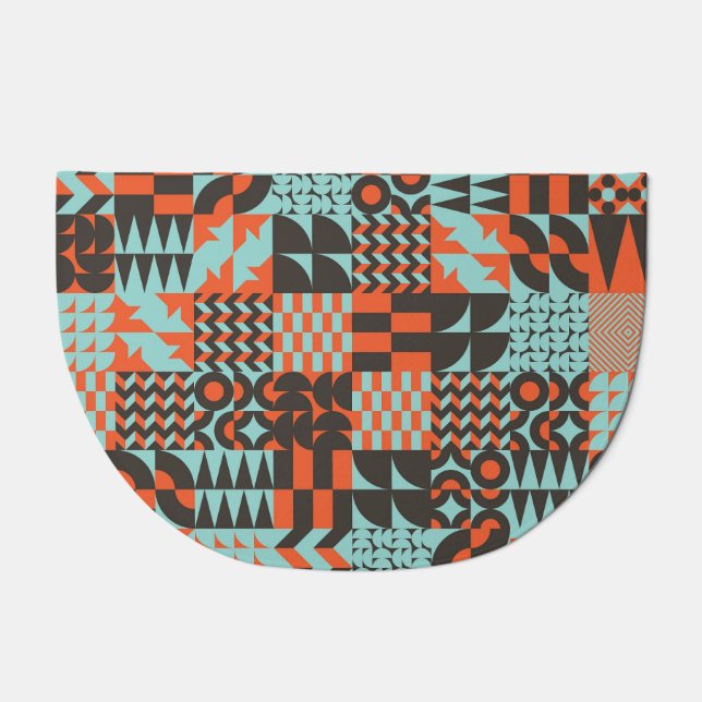 Mosaic geometric tiles, seamless elegant pattern. doormat (Front)