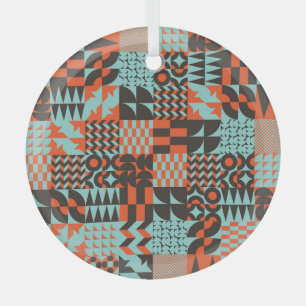 Mosaic geometric tiles, seamless elegant pattern. glass ornament