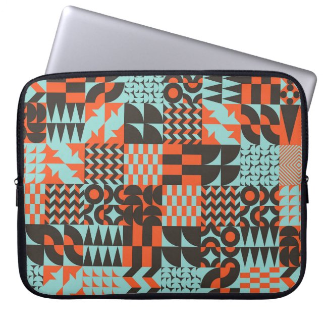 Mosaic geometric tiles, seamless elegant pattern. laptop sleeve (Front)