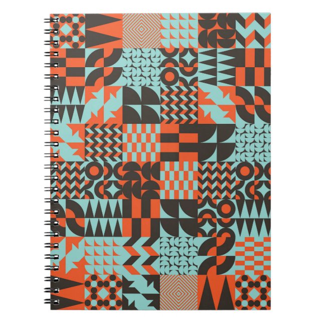 Mosaic geometric tiles, seamless elegant pattern. notebook (Front)