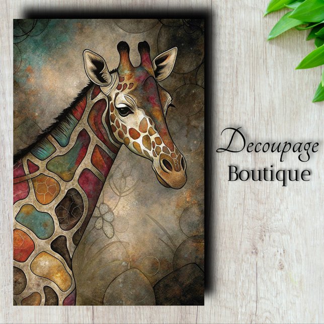 Mosaic Giraffe Decoupage Tissue Paper (Mosaic Giraffe Decoupage Tissue Paper)