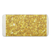 Mosaic Gold And White Glitter Eraser (Back)