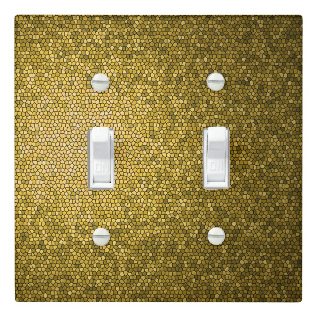 Mosaic Gold Glitter Light Switch Cover (In Situ)