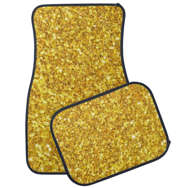 Mosaic Gold Sparkling Glitter Car Mat (Set)