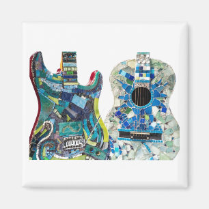 Mosaic Guitar Collection Boho Chic Magnet
