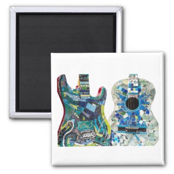 Mosaic Guitar Collection Boho Chic Magnet by judyblock at Zazzle