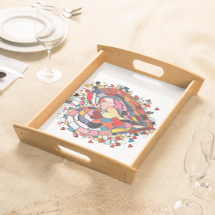 Mosaic Heart of Love Serving Tray