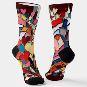 Mosaic Heart of Love Socks