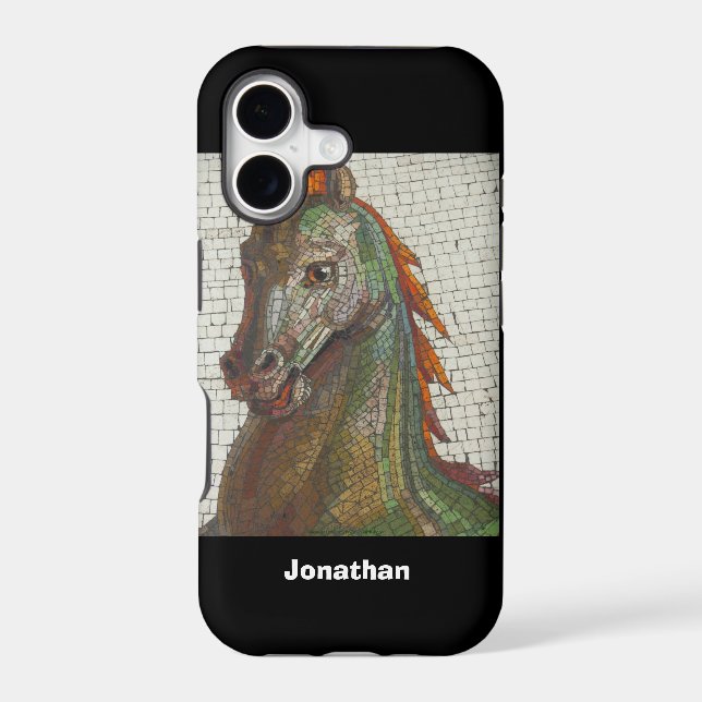 Mosaic Horse, Name,  Case-Mate iPhone Case (Back)