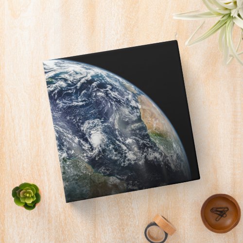 Mosaic Image Of Planet Earth With 3 Hurricanes 3 Ring Binder