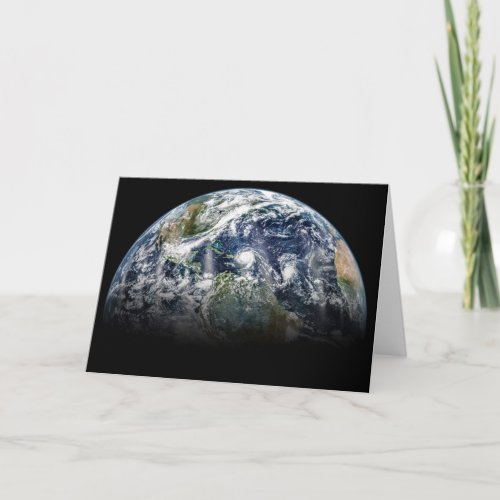 Mosaic Image Of Planet Earth With 3 Hurricanes Card
