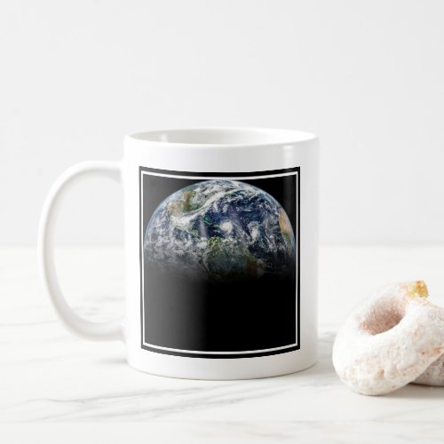 Mosaic Image Of Planet Earth With 3 Hurricanes Coffee Mug