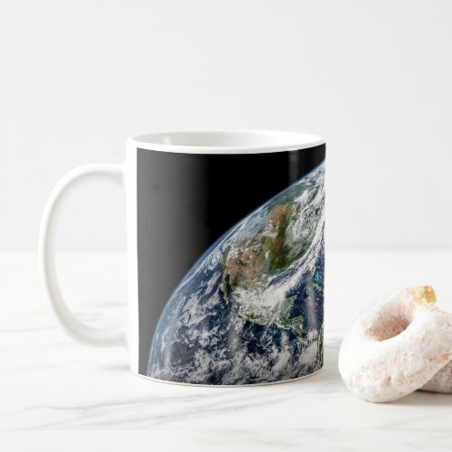 Mosaic Image Of Planet Earth With 3 Hurricanes Coffee Mug