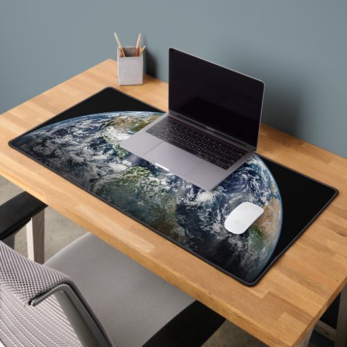 Mosaic Image Of Planet Earth With 3 Hurricanes Desk Mat