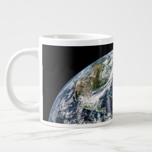 Mosaic Image Of Planet Earth With 3 Hurricanes Giant Coffee Mug